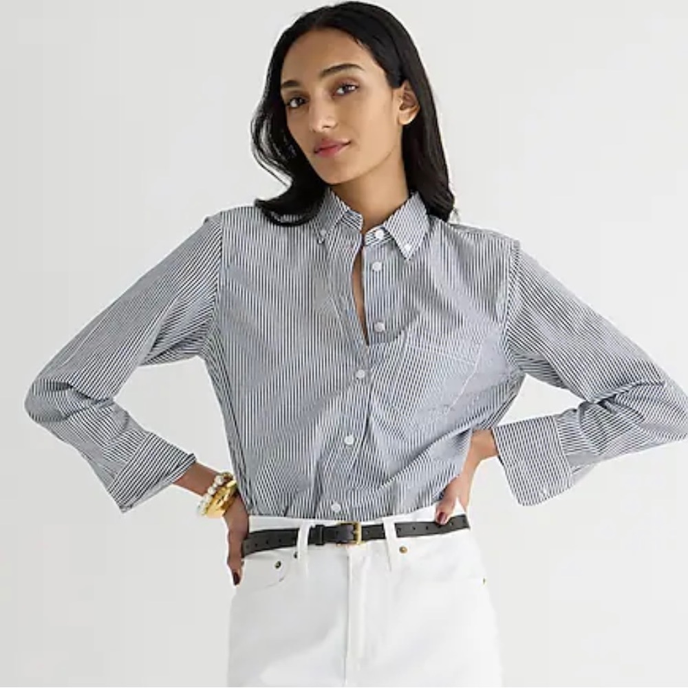J.Crew relaxed-fit crisp cotton poplin shirt